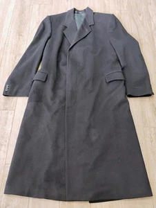 Burberry London Trench Pea Coat Mens 48 XL Cashmere Wool Lined Long Jacket Blue - Picture 1 of 7