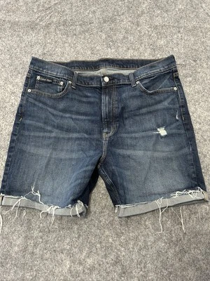 Calvin Klein Shorts Mens 38 Blue Denim Jean Jorts Cutoff Easy Fit Y2K - Image 1 of 4
