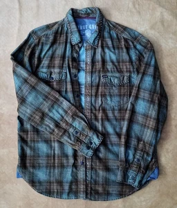 Herren True Grit blau kariertes Flanellhemd L sehr guter Zustand - Bild 1 von 17