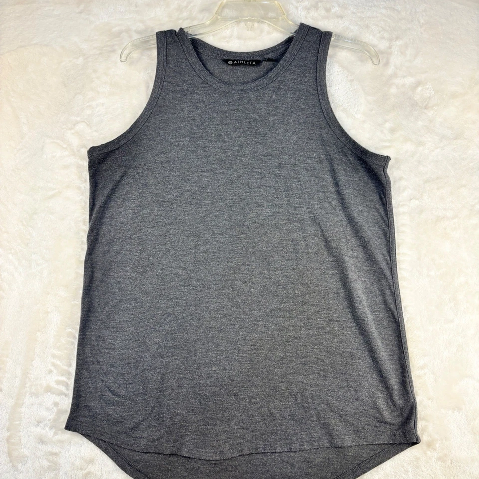 Camiseta sin mangas Athleta gris espalda deportiva para mujer mediana mezcla modal entrenamiento atletismo Foto 1 de 4