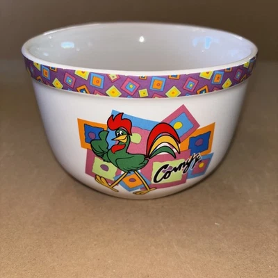 KELLOGGS 2002 Corny Rooster Cereal Bowl Artículo # 31655 Corn Flakes Houston Harvest Foto 1 de 4