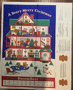 True Vintage A BEARY MERRY CHRISTMAS Advent Calendar Fabric Panel VIP Cranston - Picture 1 of 7