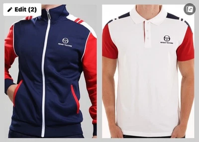 Sergio Tacchini Drive Rojo/Azul - Camiseta de Pista de Tenis con Polo Drive a Juego Foto 1 de 3