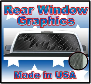 Carbon & Diamond See Thru Rear Perforated Window Graphic Truck 22" x 65" Decal - Bild 1 von 2
