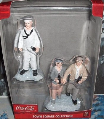 Town Square Collection`2003?`A Couple And A Sailor With Coca Cola-Figurines-NEW - Image 1 of 4