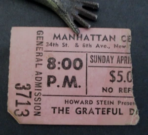 GRATEFUL DEAD at the Manhattan Center April 6, 1971 Original Ticket Stub - Picture 1 of 2
