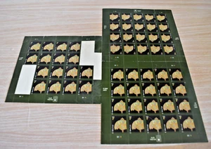 2 full, 1 partial Tiffany Lamp Sheet of 20 1¢ Postage Stamps - Picture 1 of 2