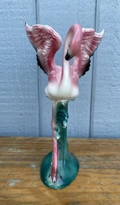 Mid Century Art Deco Maddux of CA Ceramic Flamingo Wings stretched Up 10” RARE - Picture 1 of 4