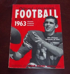 Official Collegiate Football Record Book NCAA 1963 John Simmons U Tulsa - Picture 1 of 1