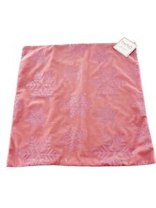 Thro by Marlo Lorenz Pillow Case 20x20 Pink Glitter Snowflake Velvet Holiday