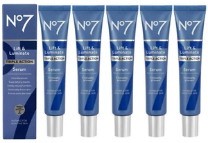 Boots No7 Lift & Luminate Triple Action Serum 5 x 30ml NEW!!! Boxed - Picture 1 of 8