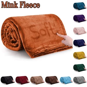Mink Fleece Blanket Luxury Bed Blankets Throws Soft Large Warm Throw Twin Queen - Picture 1 of 69