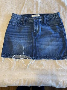Abercrombie & Fitch Denim Cut off Frey Mini Skirt Size 2 - Picture 1 of 5