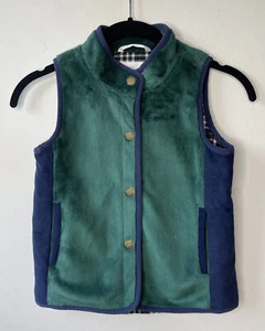merrimane vest fleece child green and blue button up size 5 polyester - Picture 1 of 7