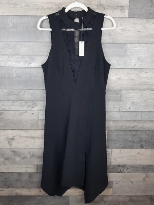 By Anthropologie Midi Dress Size Medium Black Formal Party Event Lace - Image 1 of 4