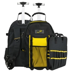 Prostor 21" Heavy Duty Rolling Tool Bag Backpack on Wheels 52 Pockets - Picture 1 of 9
