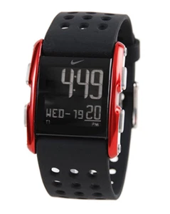 Nike Torque SI WC0067-012 Aluminum Black/Red Silicone Digital Chronograph Watch - Picture 1 of 3