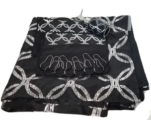 Black and Silver Shower Set Hand Towel Soap Dispenser Curtain Hooks bathroom  - Picture 1 of 12