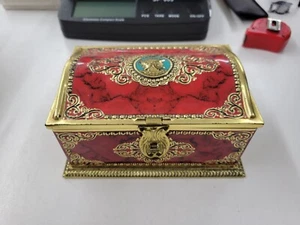 Vintage LINETTE Empty Treasure Box Roman Style Western Germany - Picture 1 of 11