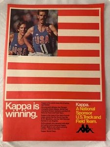 Anuncio impreso vintage ropa Kappa - Patrocinador de atletismo de EE. UU. julio 1982 - Imagen 1 de 1