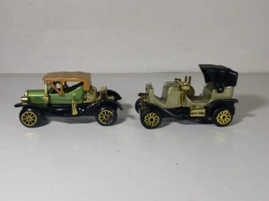 2 Vtg Classic Antique Toy Cars 1910 T Ford #304 1/68 & Wolseley S8505 Hong Kong - Picture 1 of 10