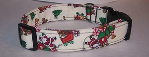 Wet Nose Designs Santa's Choo Choo Train Dog Collar Christmas Santa Peppermint - Picture 1 of 7