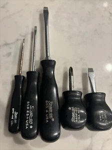 Snap On (5) Lot of SSD & SSDP & SPP Black Hard Handle Screwdrivers USA - Bild 1 von 3