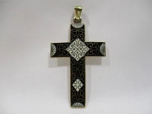 ANCIEN PENDENTIF CROIX RELIGIEUSE EMAUX CLOISONNES CHRISTIANISME CROSS RELIGIOUS - Picture 1 of 6