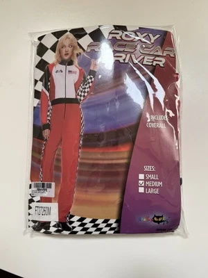 EraSpooky Women's Roxy Race Car Driver Costume Adult Halloween Racer Outfits Med - Image 1 of 3