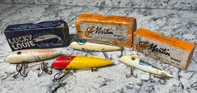 Lucky Louie Bill Minser MARTIN лосось вилки рыболовные приманки лот из 4 с 3 OG коробки - Изображение 1 из 4