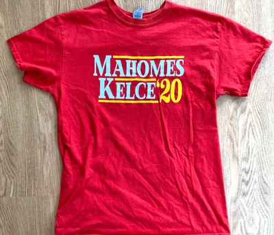 Kansas City Chiefs Mahomes Kelce 2020 Election 男式 T 恤红色男式中号 — 第 1/4 张图片