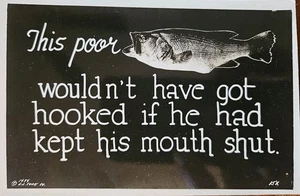 This Poor Fish Wouldn't Have Got Hooked RPPC Postcard - Picture 1 of 2
