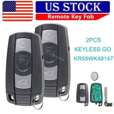 2 Remote Key Fob for BMW 1 3 5 Series X1 X5 X6 KR55WK49147 with COMFORT ACCESS - Image 1 of 4