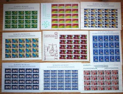 ХОРОШИЙ ЛОТ ИЗ 9 РАЗЛИЧНЫХ ЛИСТОВ ЛИХТЕНШТЕЙНА ИЗ 20 МАРОК КАК НОВЫЕ БЕЗ НАКЛЕЕК И СЛЕДОВ 1961 - 1970 - Изображение 1 из 4