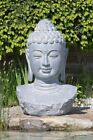 GILDE Buddhafigur &quot;Testa&quot; aus Fiberglas in grau, Skulptur