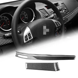 Carbon Fiber Dash Covers Trim Decoration Kit For Mitsubishi Lancer 2008 - 2015 - Picture 1 of 12