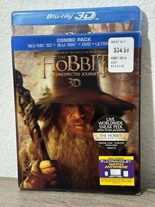 The Hobbit: An Unexpected Journey w Lenticular Slipcover Blu-ray/DVD, 3D NEW - Picture 1 of 2