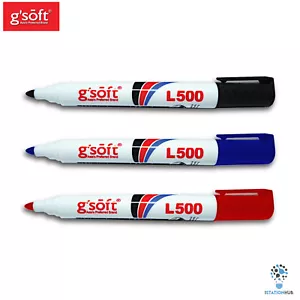 G'Soft L500R Whiteboard Marker Pen 2mm Round Nib Black Red Blue | Office School - Picture 1 of 8