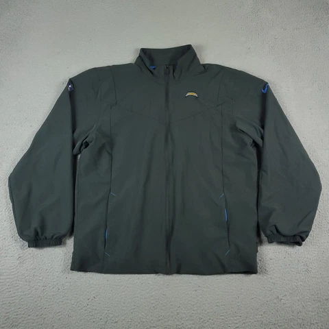 Nike Los Angeles Chargers Jacket Mens Medium Gray Full Zip Pockets OnField NFL Cover
