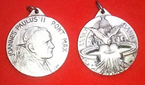 Medallón de recuerdo del Vaticano del Papa Juan Pablo II, hecho en Milán, Italia, estampado - Imagen 1 de 4