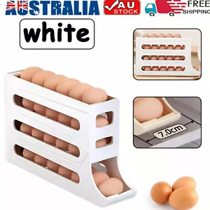 4-Tier Automatic Scrolling Egg Rack Holder Storage Box Container Refrigerator AU - Picture 1 of 8