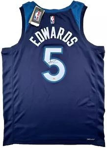 ANTHONY EDWARDS #5 SIGNED NIKE TIMBERWOLVES SWINGMAN BASKETBALL JERSEY PSA/DNA - Picture 1 of 5