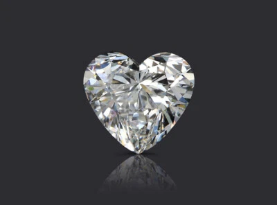 EGL Lab-created Loose Diamond 1.05 Carat H / VVS2 Heart Cut Solitaire R62 - Image 1 of 4