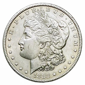 Dólar Morgan 1882-CC $1 brillante sin circular semillave Carson City como nuevo - Imagen 1 de 3