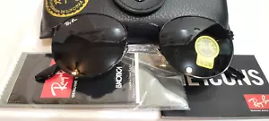 New Ray-Ban RB3447 Italy Round Metal black Frame black Lenses Sunglasses - Picture 1 of 6