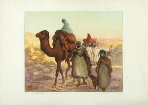 WA LAMBRECHT Firmado De Colección 1925 Edición Limitada Aguatinta Grabado LA CARAVANA EN EL DESIERTO - Imagen 1 de 1