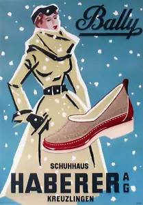 Original vintage poster BALLY SHOES WINTER FASHION c. 1950 - Picture 1 of 1