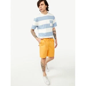 Free Assembly Men's Oversized Wide Stripe Pocket T-Shirt,, Blue/White, XXL - Picture 1 of 5