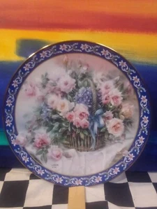 'Roses' Lona Liu's Basket Bouquets W. S. George Decorative Collector Plate - Picture 1 of 4