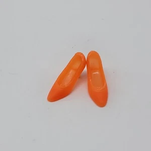 Vintage Barbie Francie durchscheinend rosa koralle orange weich niedrige Absätze Japan Schuhe - Bild 1 von 6